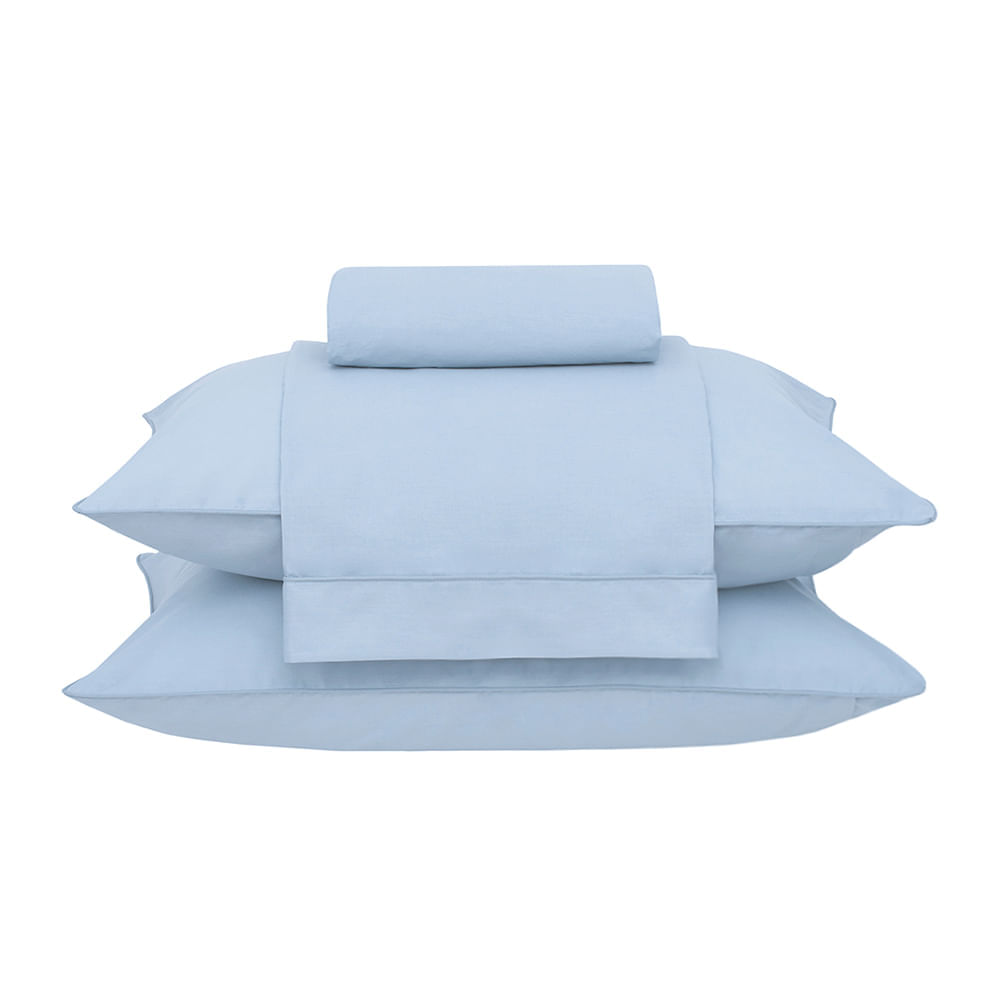 Basic-Percalle-Ref.-19333---Jogo-de-Cama-Casal----023---AZUL